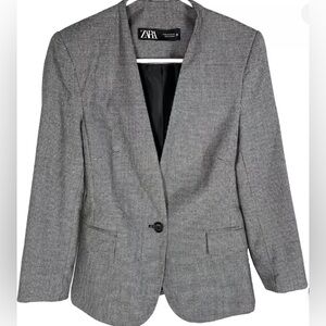 Zara Women’s Houndstooth Single Button Blazer